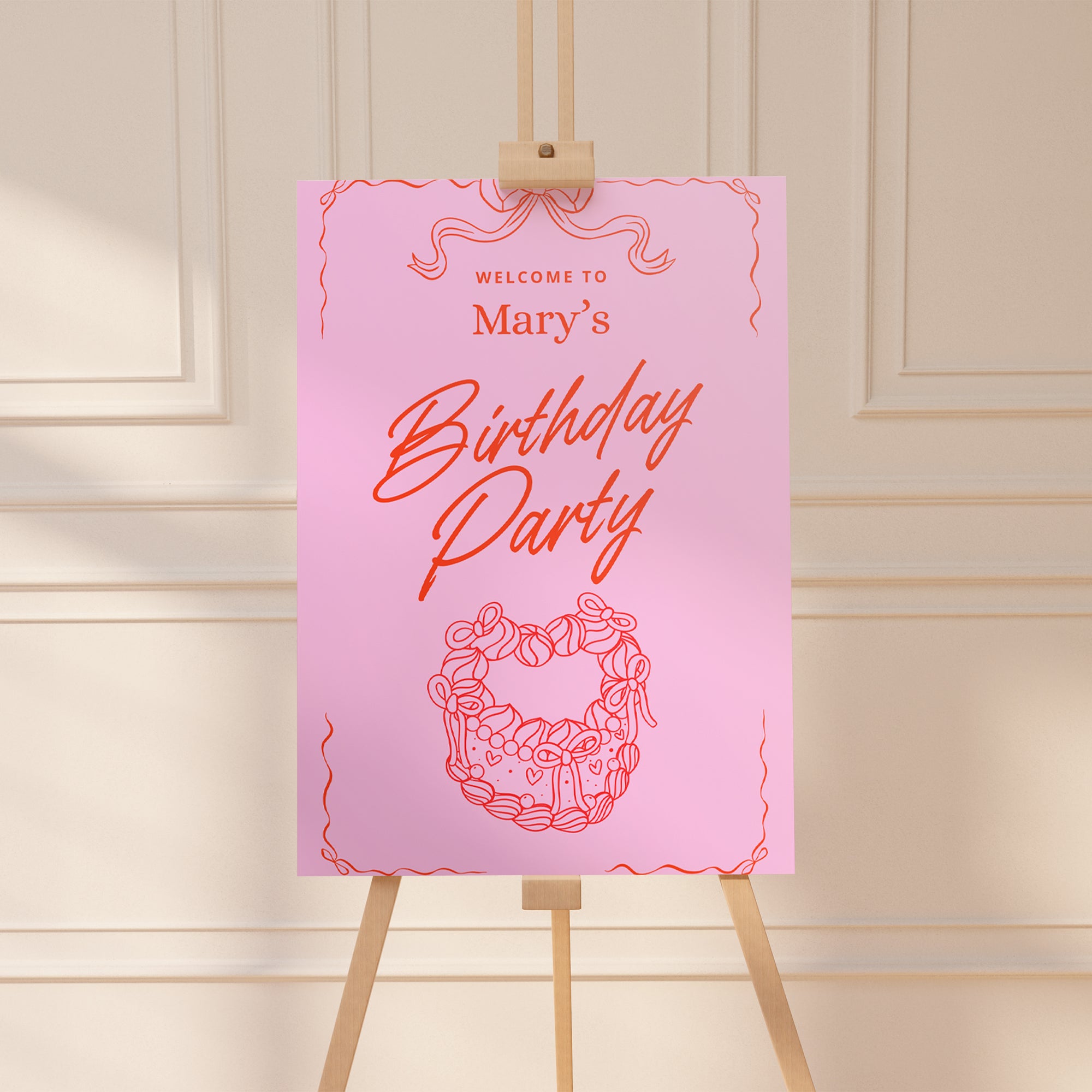 Pink Birthday - Welcome Sign