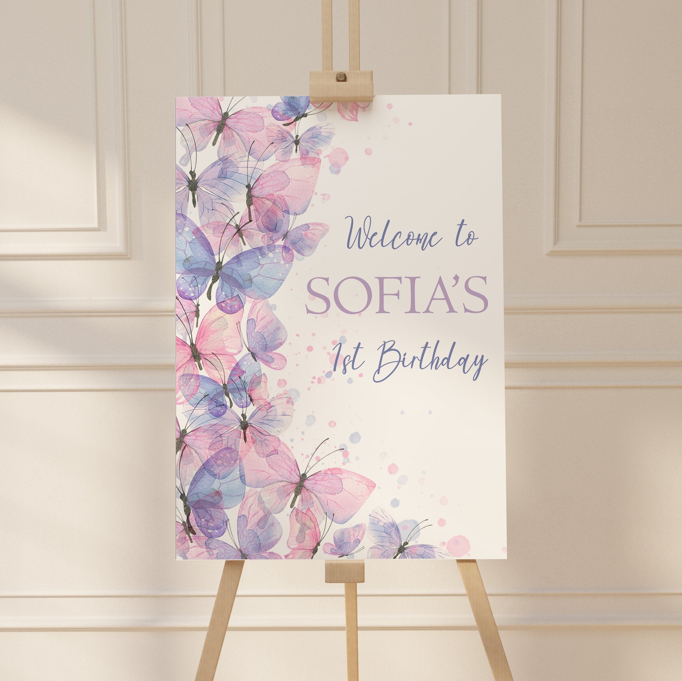 Butterfly   Birthday - Welcome Sign