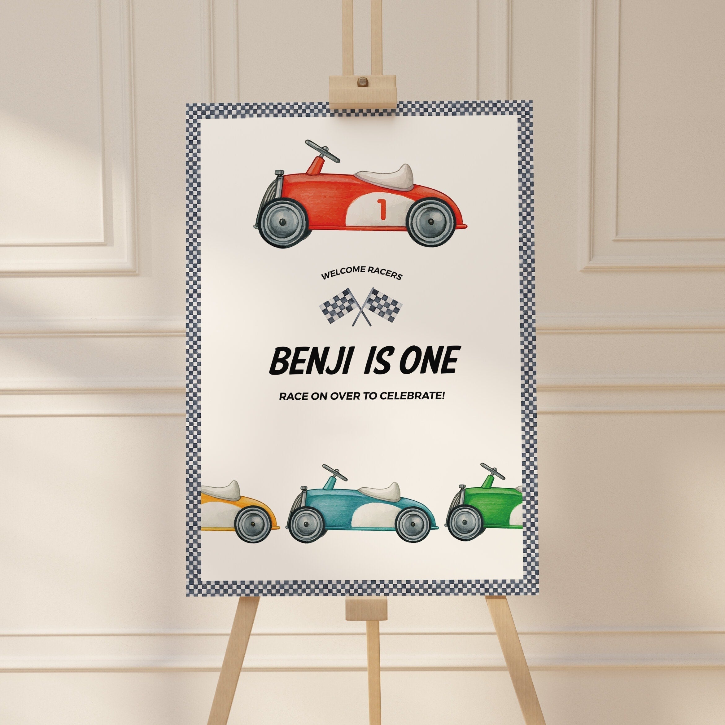 Cars  Kids Birthday - Welcome Sign