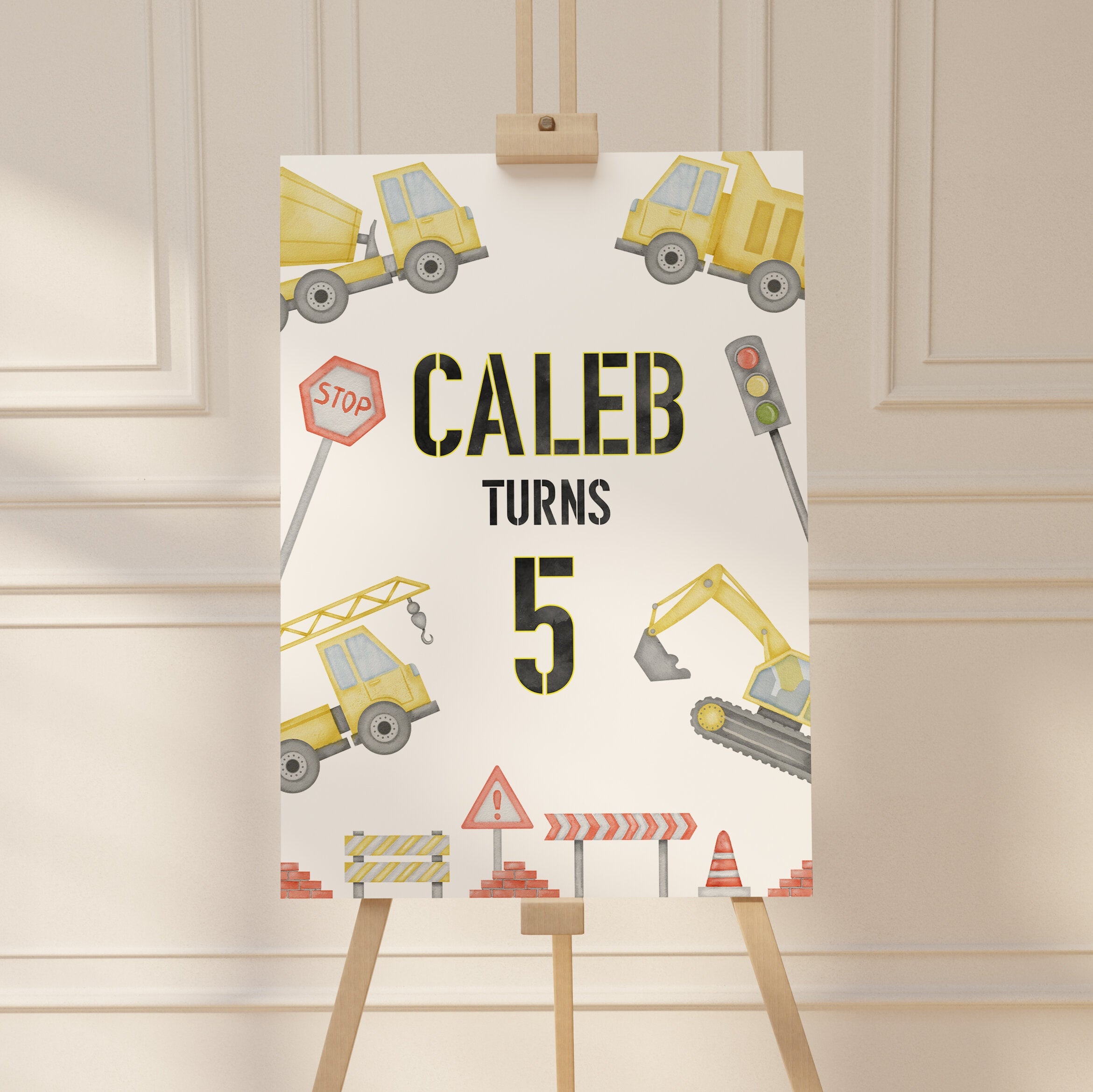 Construction Kids Birthday - Welcome Sign