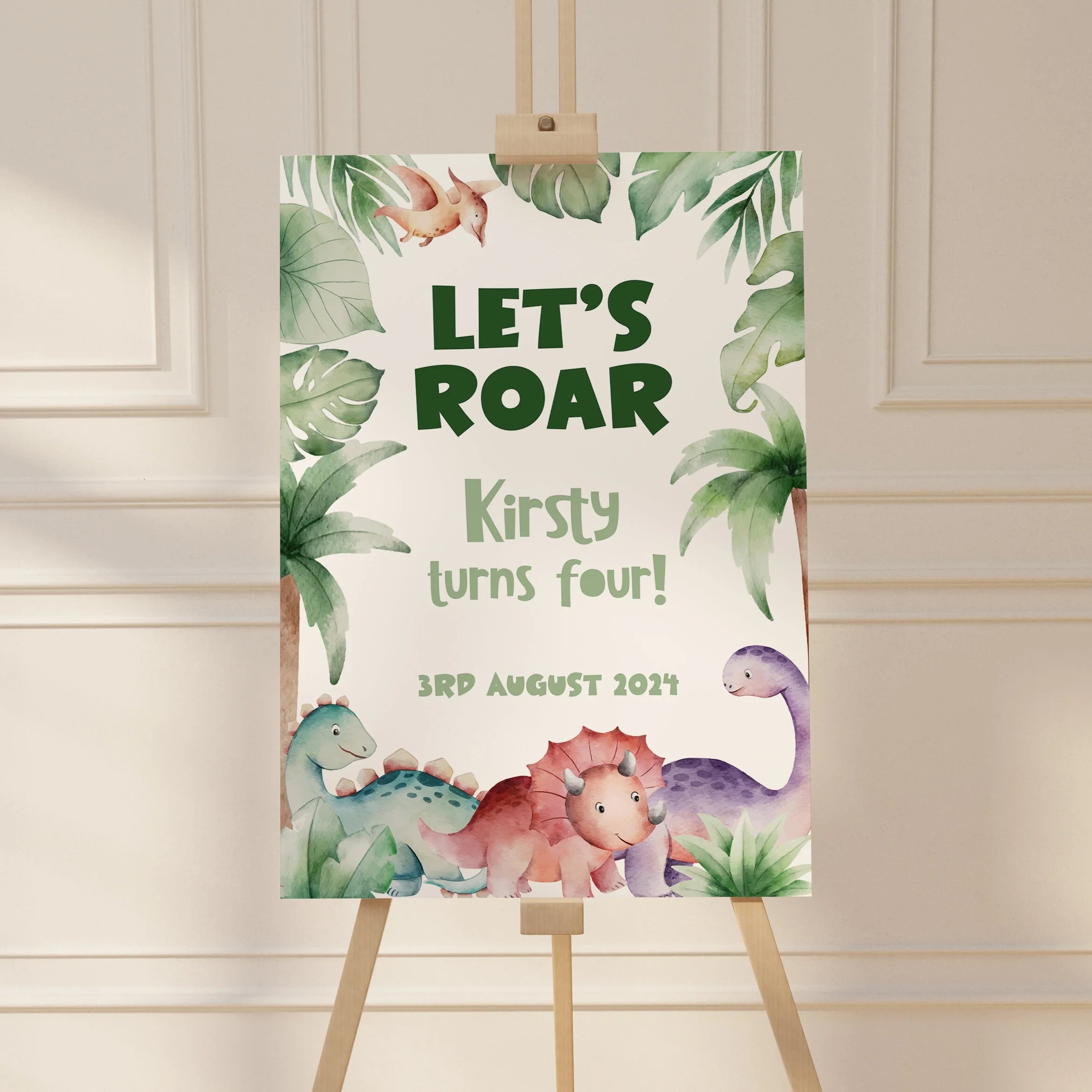 Dinosaur Kids Birthday - Welcome Sign