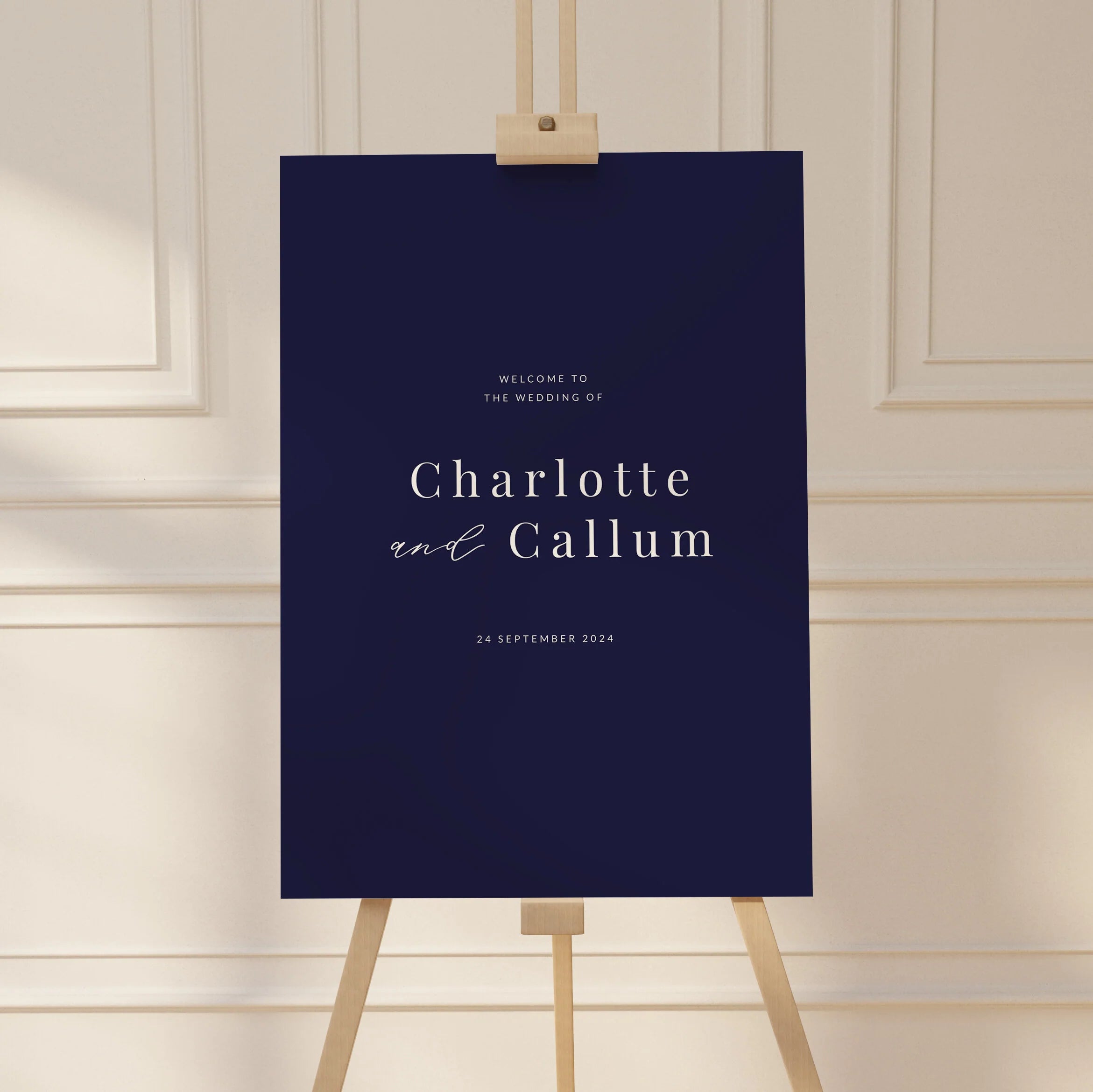 Navy  Wedding Welcome Sign