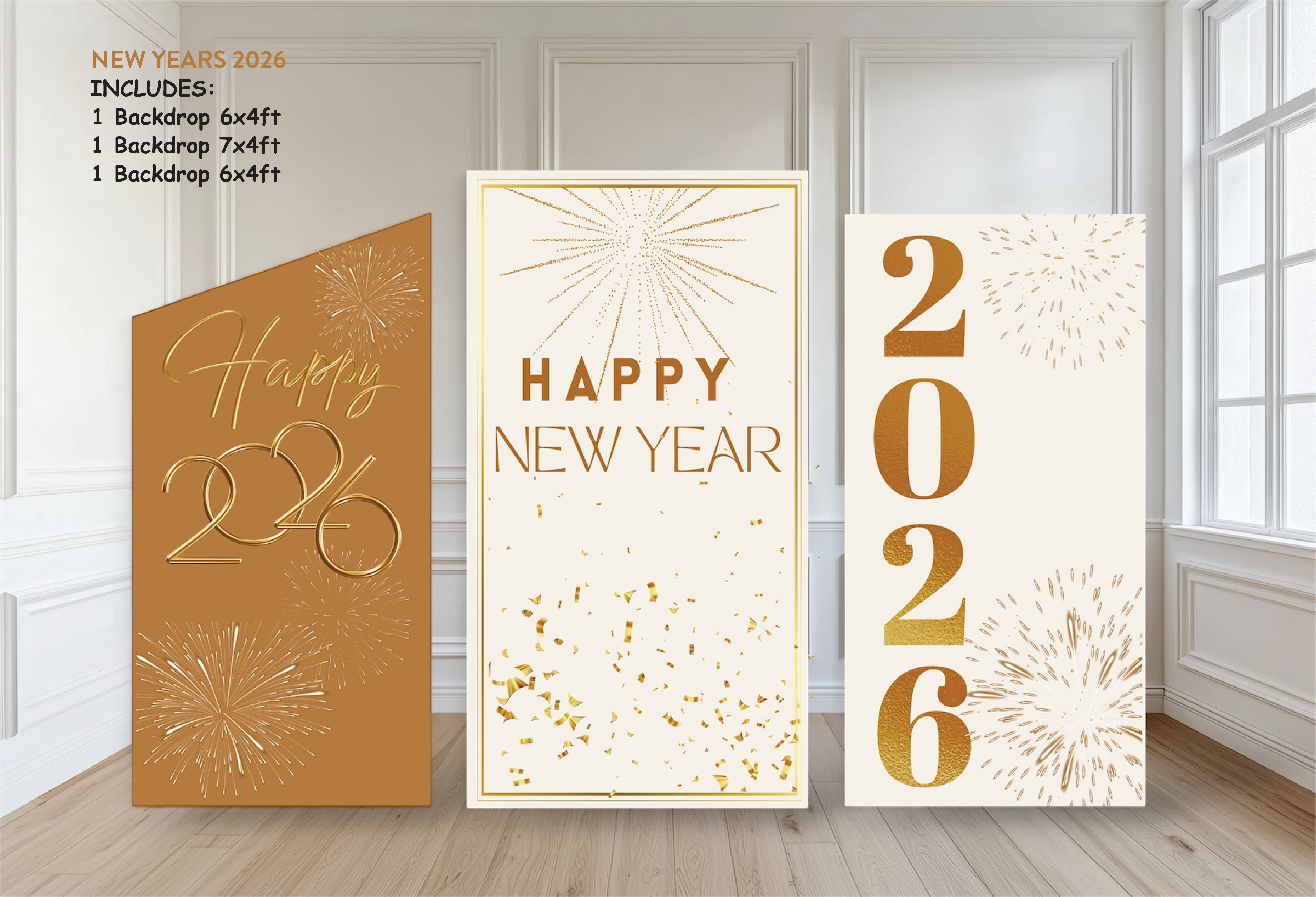 New Year Earth Neutral Color 2026 Backdrop Package